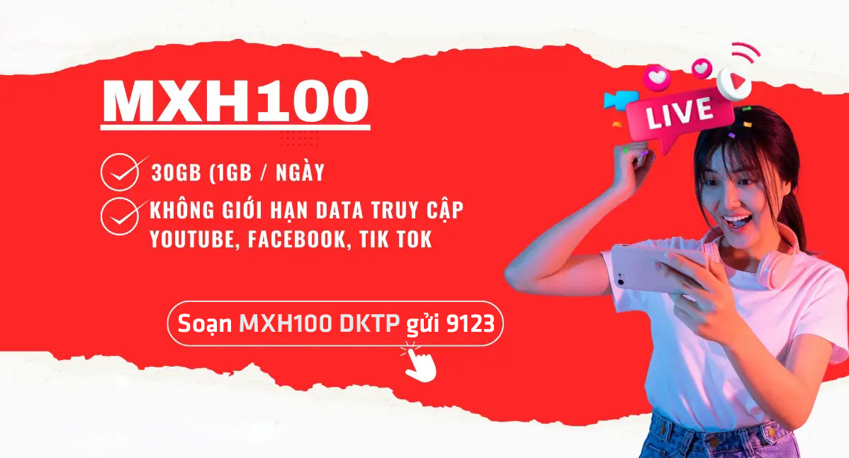 MXH100 Viettel - Gói Cước DATA Không Giới Hạn