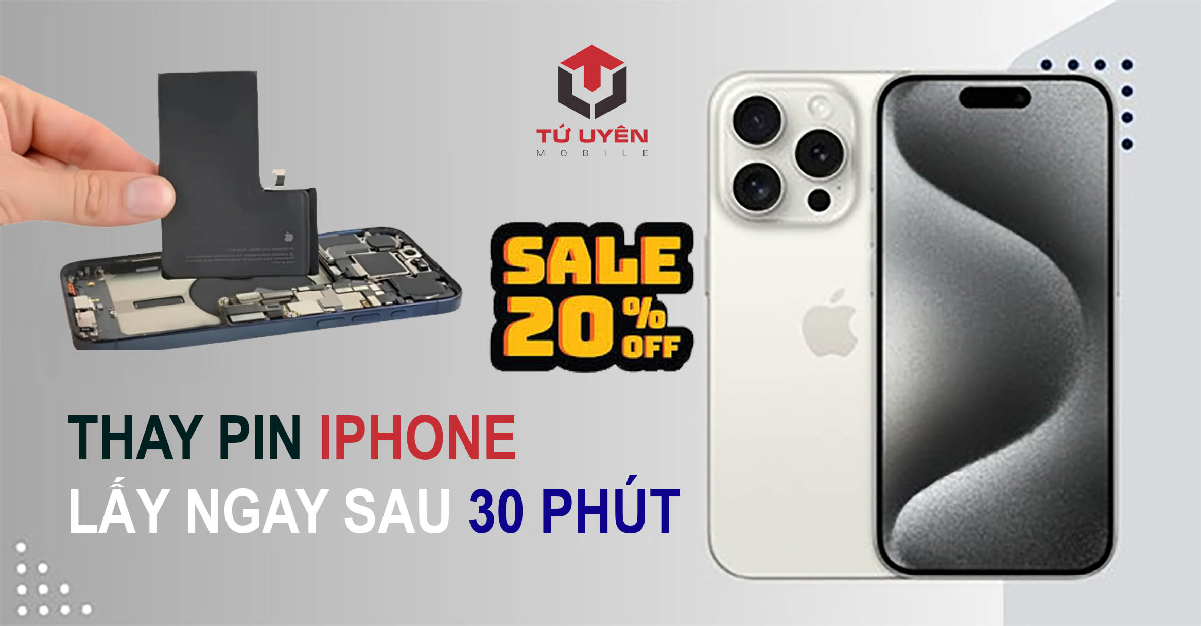 Thay Pin iPhone Lấy Ngay Tại Gò Vấp, TP.HCM | Tứ Uyên Mobile