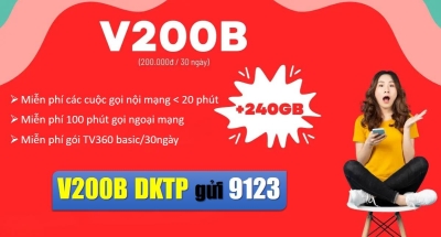 Đăng ký gói V200B Viettel - 240GB kèm tỷ phút gọi nội mạng