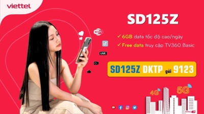SD125Z Viettel - Gói Cước Siêu DATA Có 9GB/Ngày